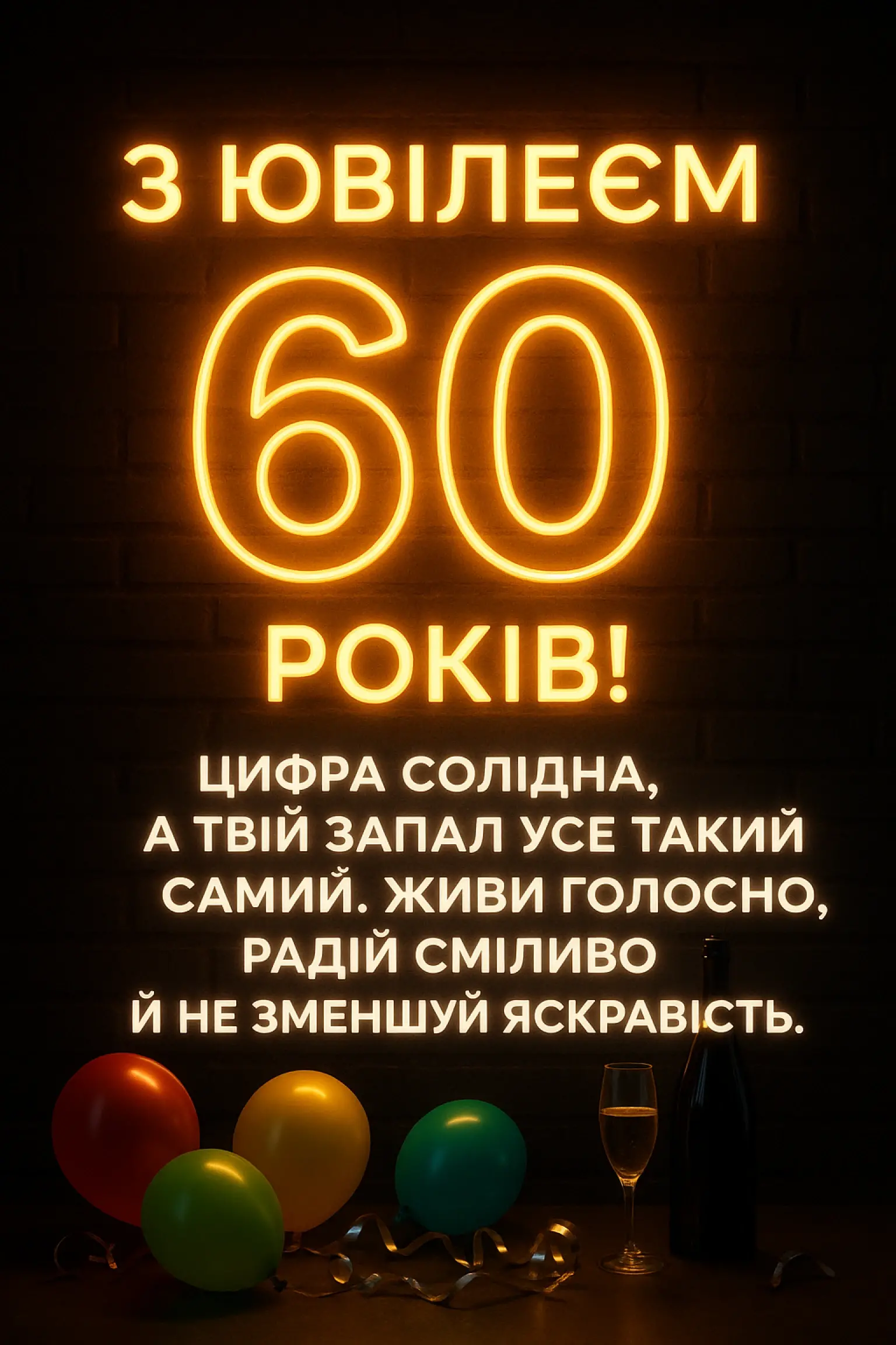 Вітання з 60-річним ювілеєм у картинках