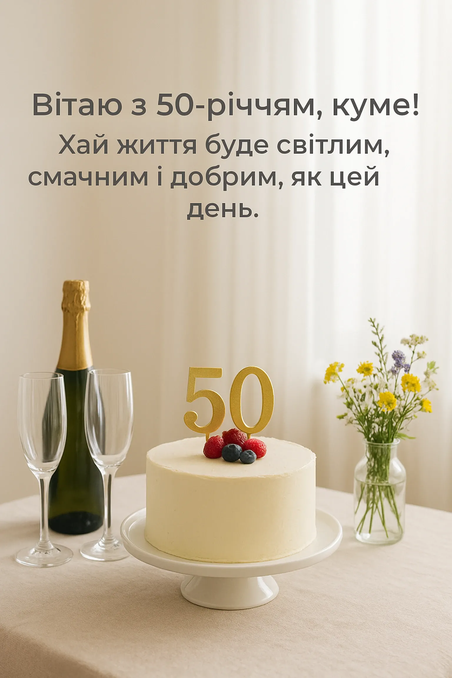 Привітання куму з ювілеєм 50 років: слова, що йдуть від серця