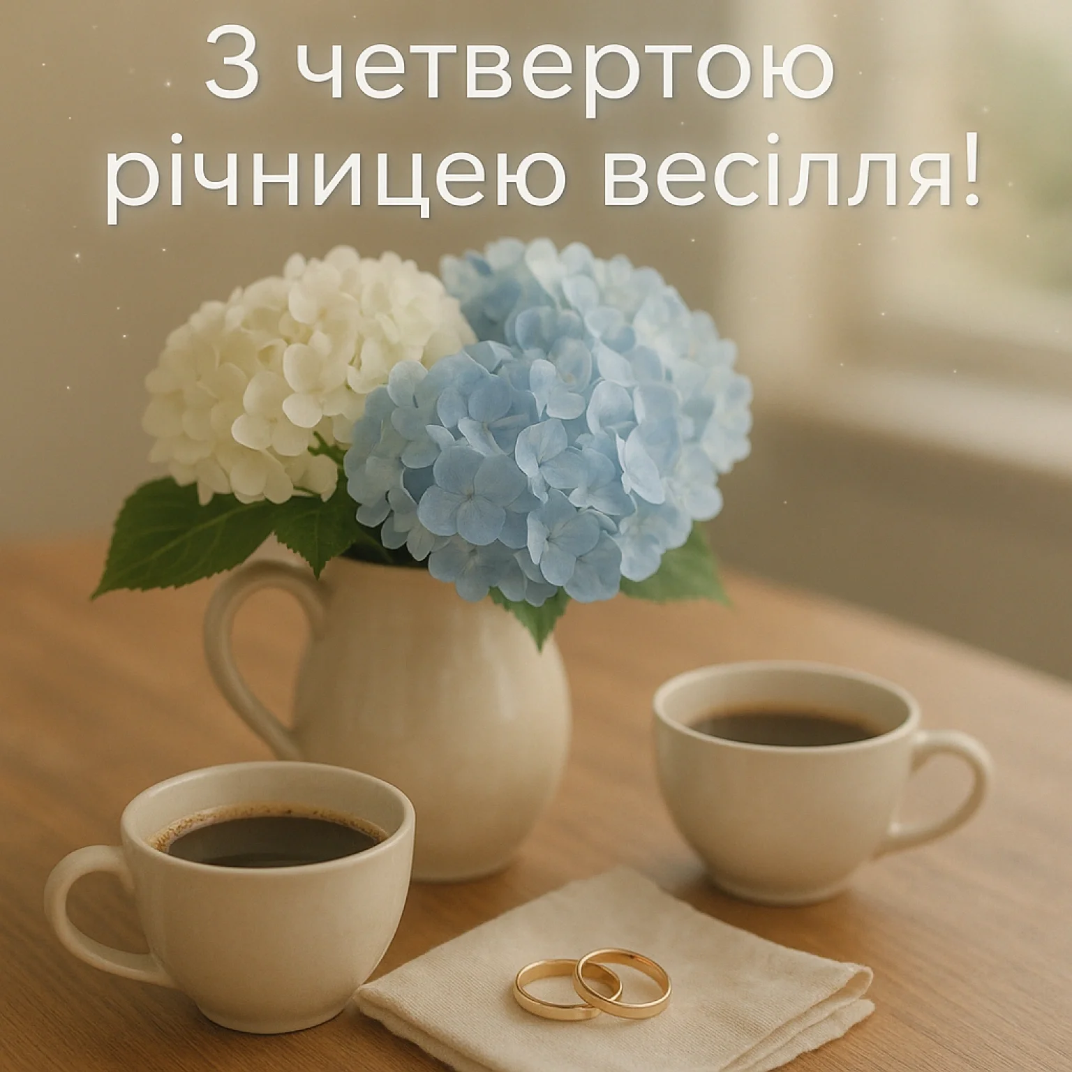 Привітання з днем весілля: 4 роки разом