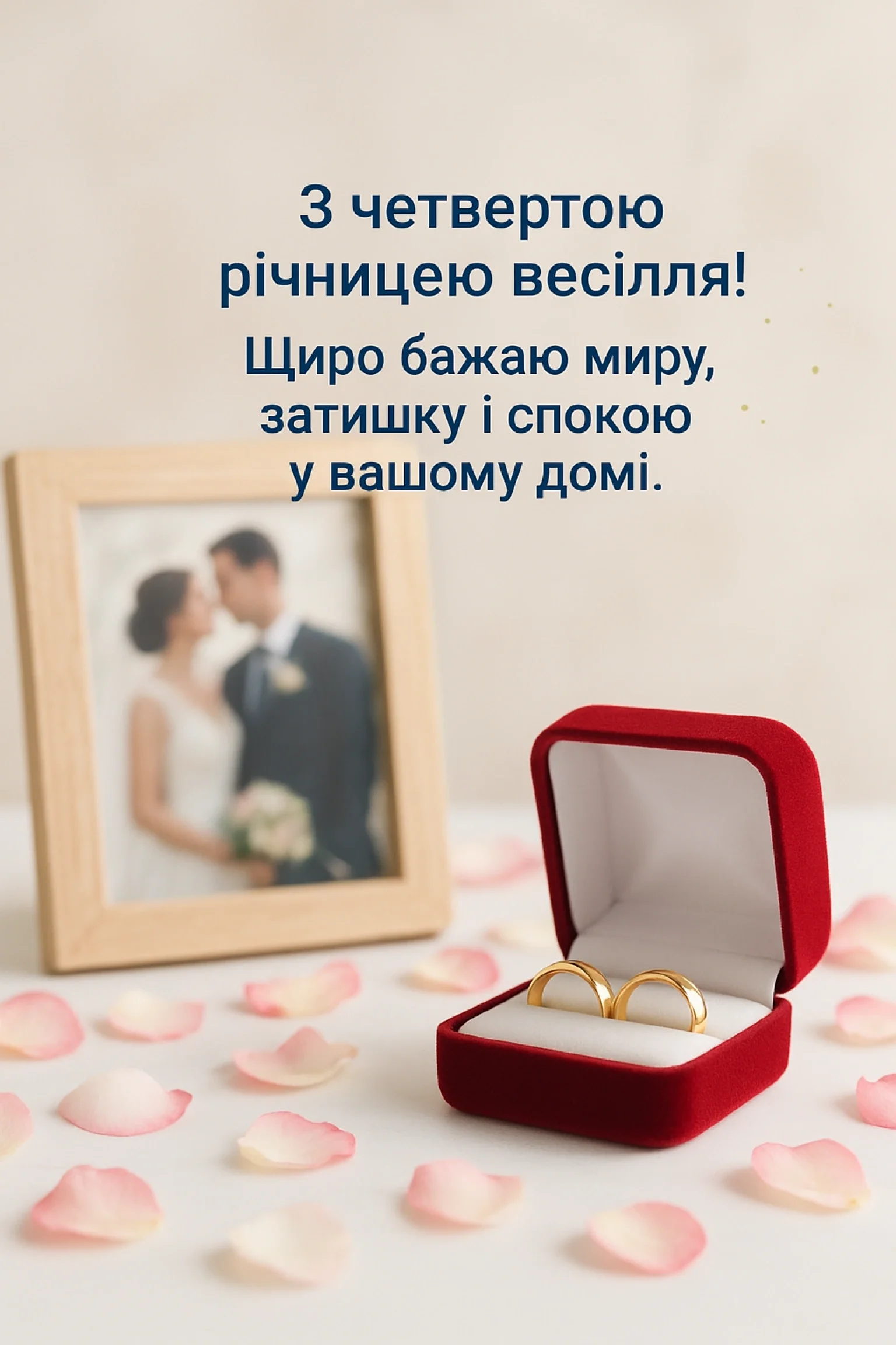 Привітання з днем весілля: 4 роки разом