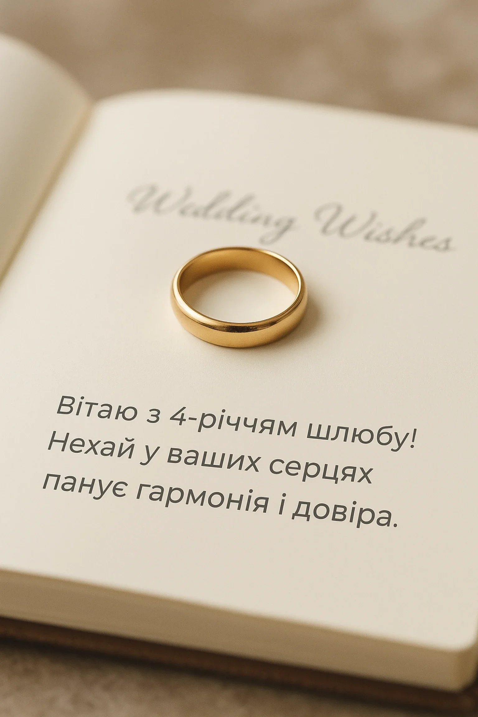 Привітання з днем весілля: 4 роки разом