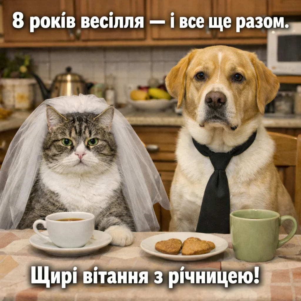 Привітання на 8 років весілля