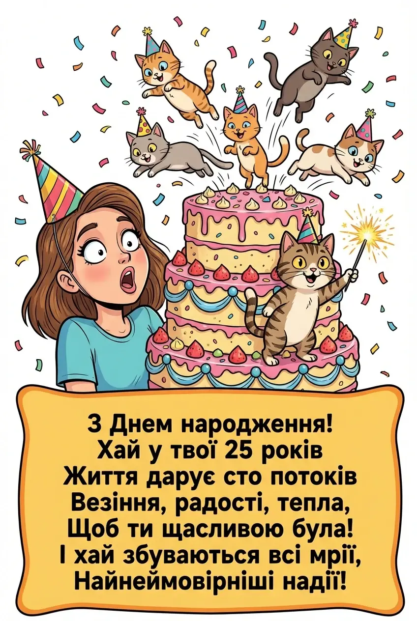 з днем народження 25 років дівчині