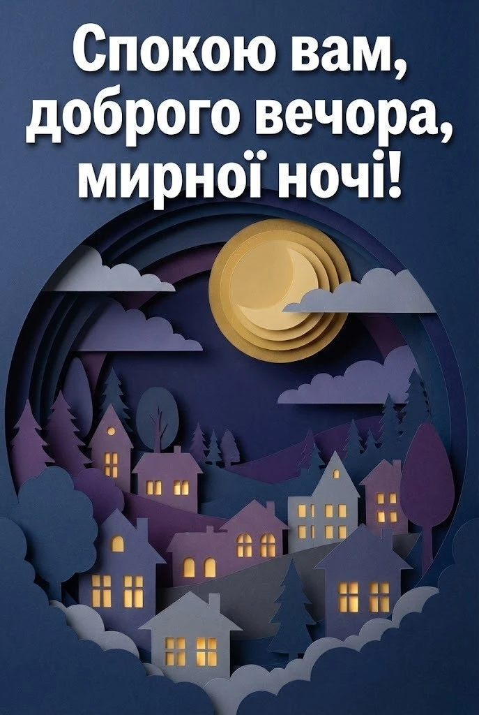 Доброго вечора та мирної ночі: найтепліші картинки та душевні листівки для близьких