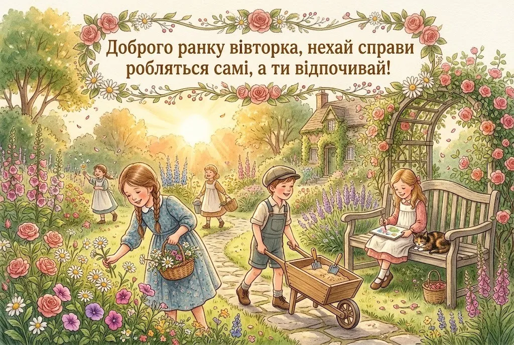 Доброго ранку вівторок: душевні побажання та красиві листівки для гарного настрою