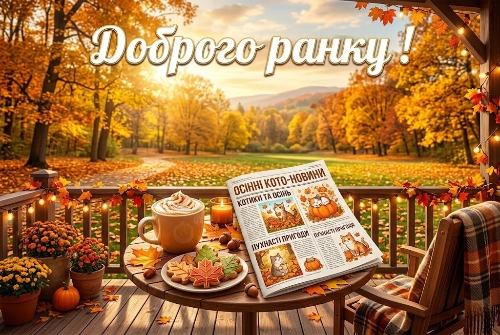 Доброго осіннього ранку картинки українською для затишного настрою та щирих посмішок