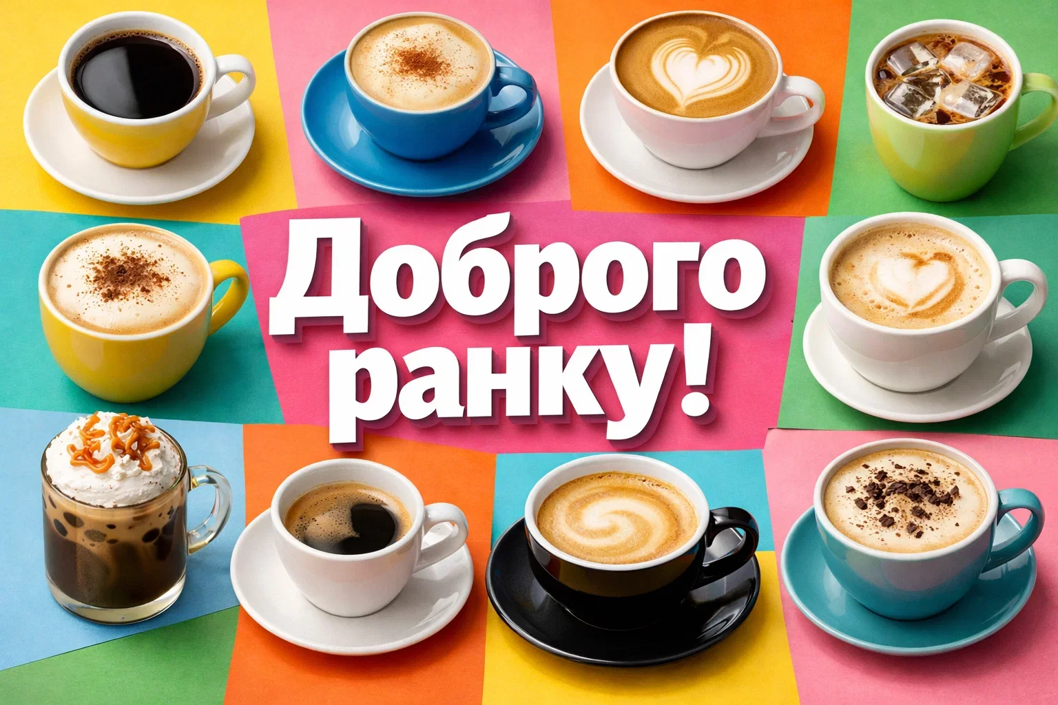 Доброго ранку та ароматна кава для натхнення у яскравих картинках і щирих побажаннях