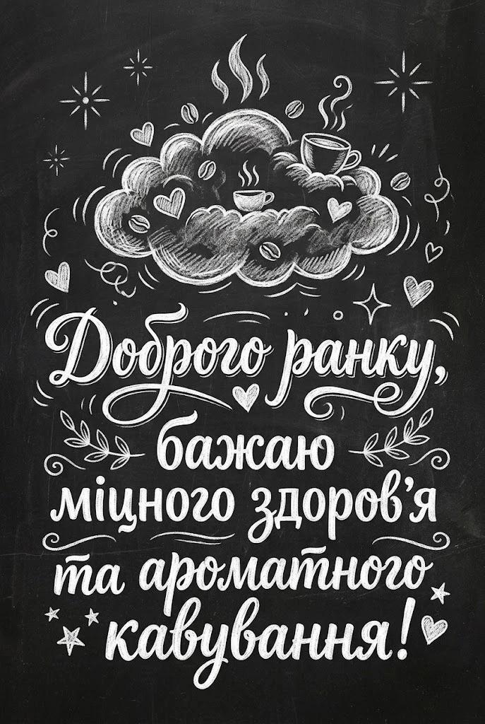 Доброго ранку та ароматна кава для натхнення у яскравих картинках і щирих побажаннях