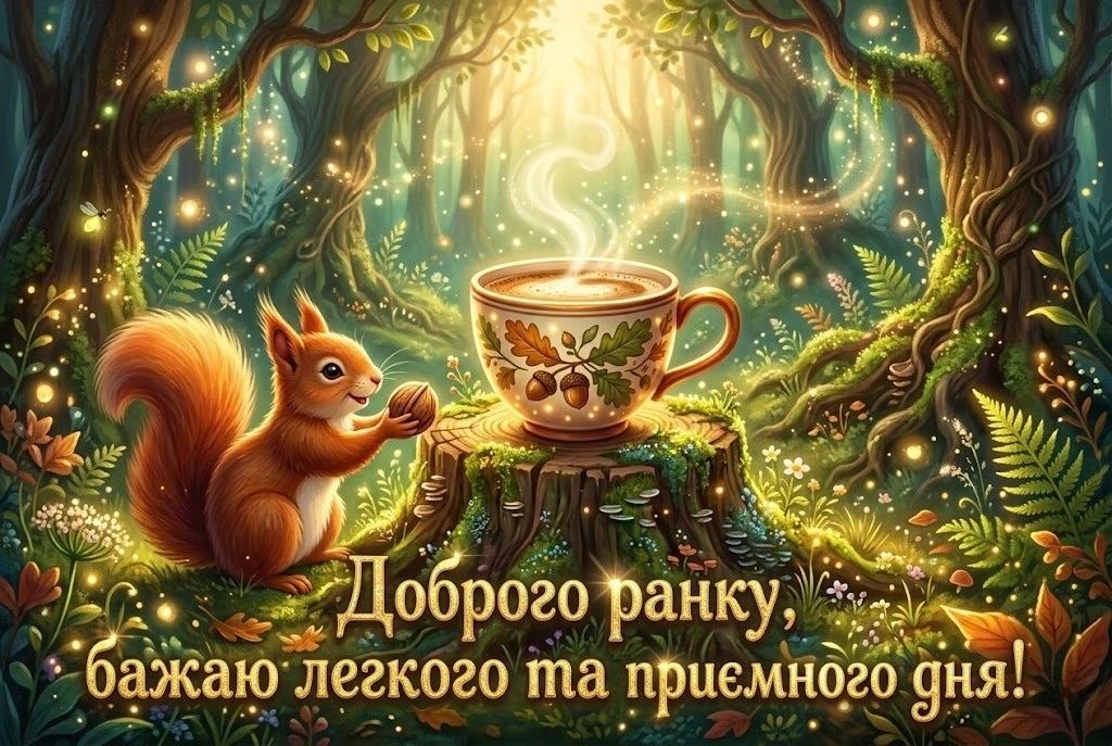 Доброго ранку та ароматна кава для натхнення у яскравих картинках і щирих побажаннях