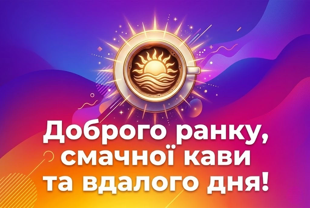 Доброго ранку та ароматна кава для натхнення у яскравих картинках і щирих побажаннях