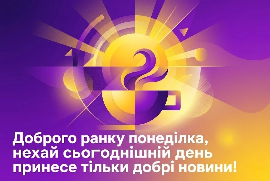 Доброго ранку понеділка та вдалого тижня: душевні побажання та красиві листівки