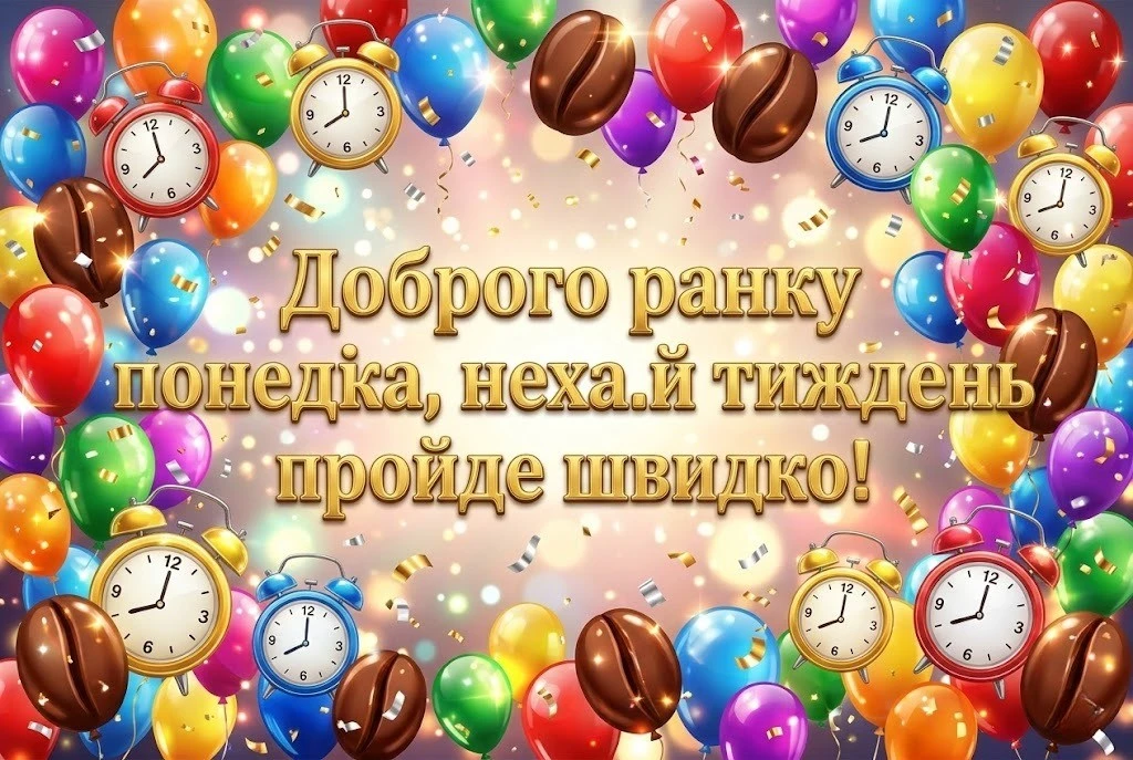 Доброго ранку понеділка та вдалого тижня: душевні побажання та красиві листівки