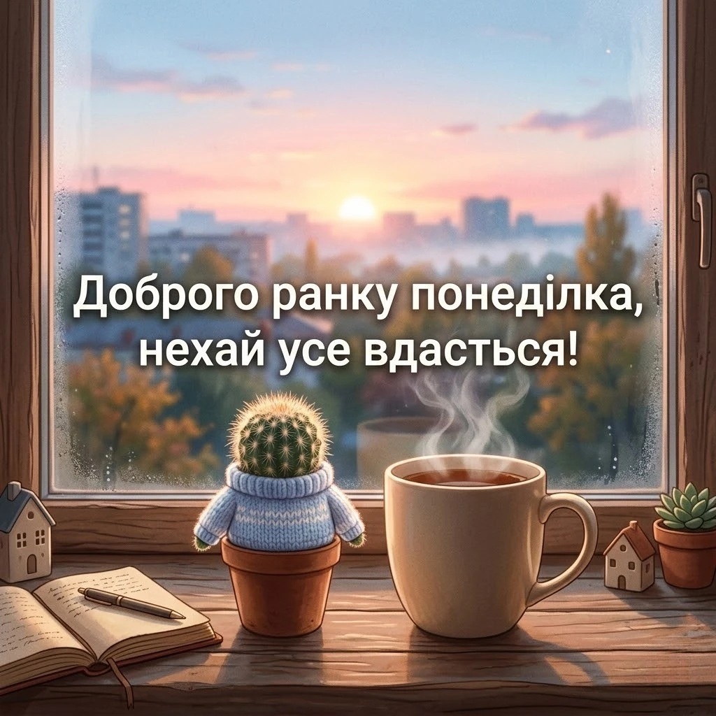 Доброго ранку понеділка та вдалого тижня: душевні побажання та красиві листівки