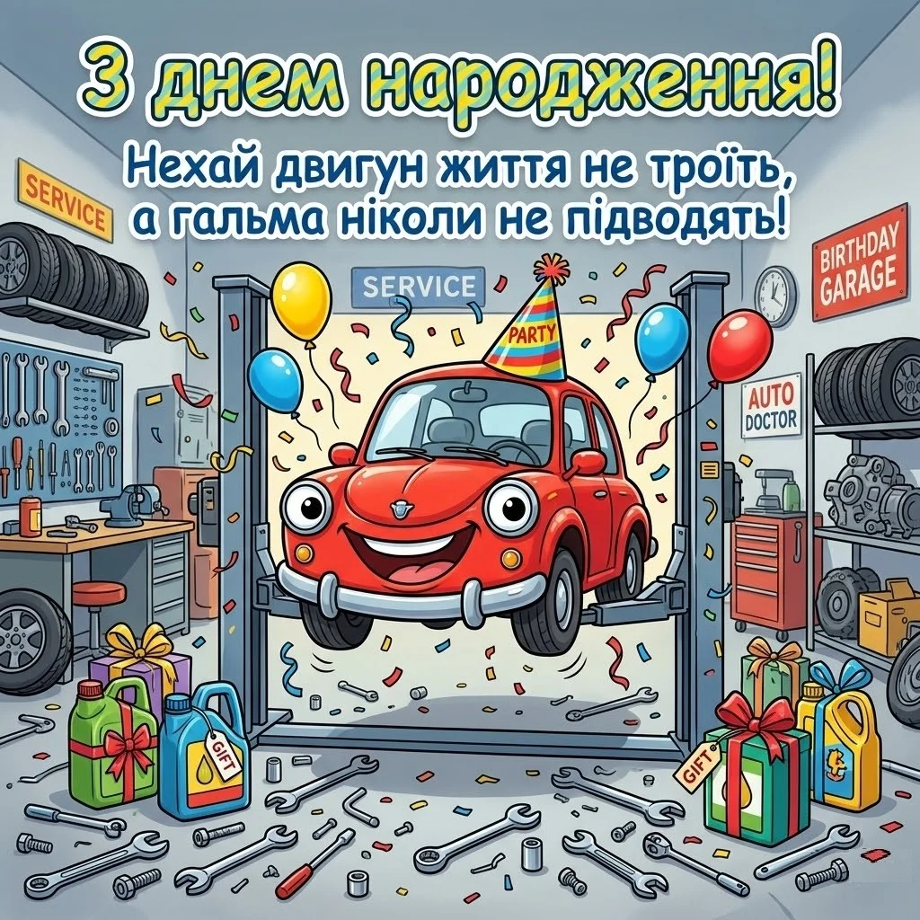 Оригінальні привітання з днем народження для автослюсаря