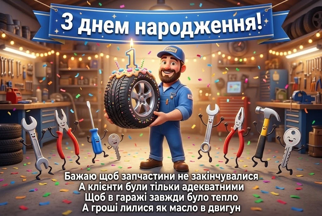Оригінальні привітання з днем народження для автослюсаря