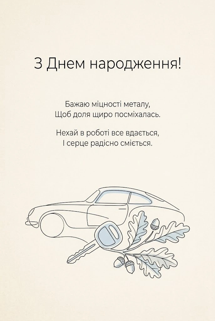 Оригінальні побажання автомеханіку до дня народження