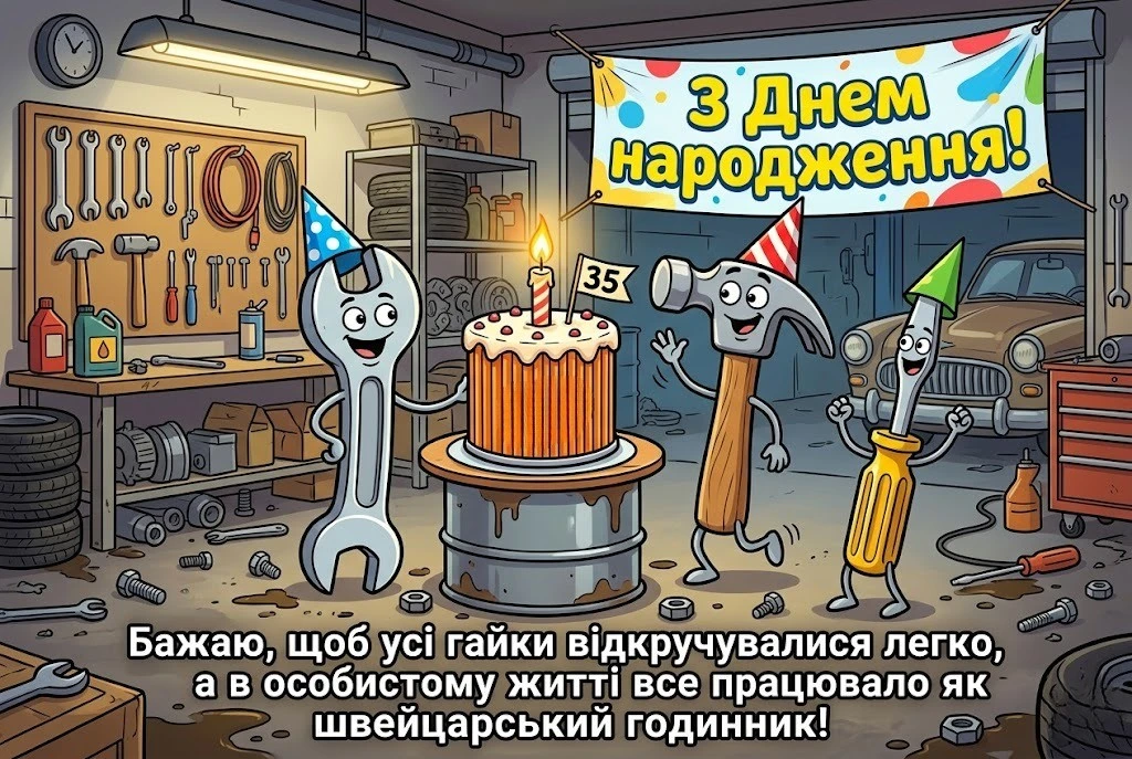 Оригінальні побажання автомеханіку до дня народження