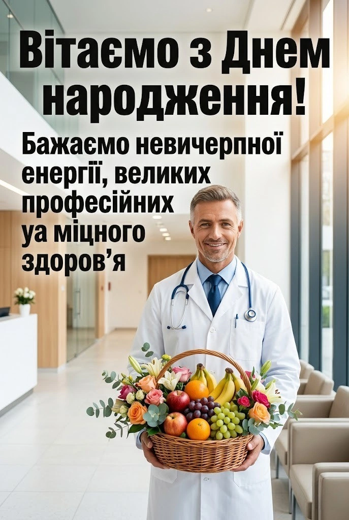 Привітання з днем народження для гінеколога від пацієнтів та колег
