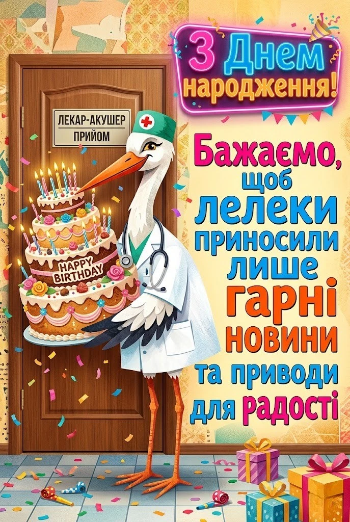 Привітання з днем народження для гінеколога від пацієнтів та колег