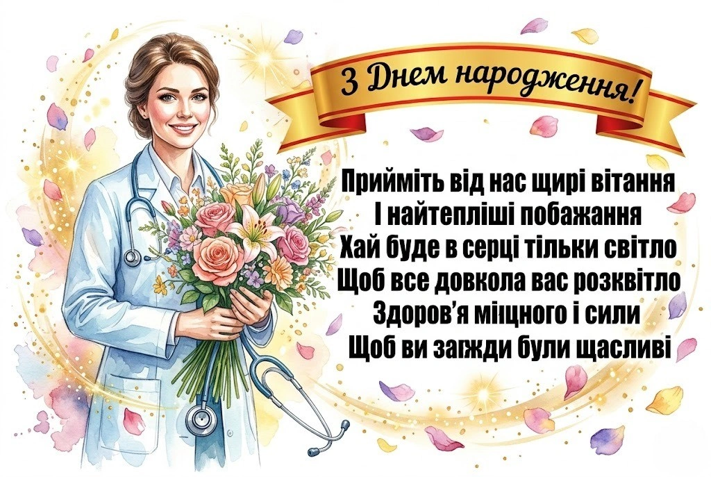Привітання з днем народження для гінеколога від пацієнтів та колег