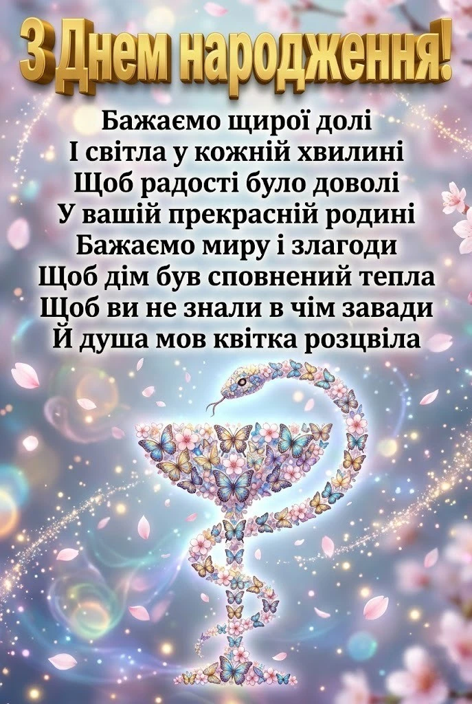 Привітання з днем народження для гінеколога від пацієнтів та колег