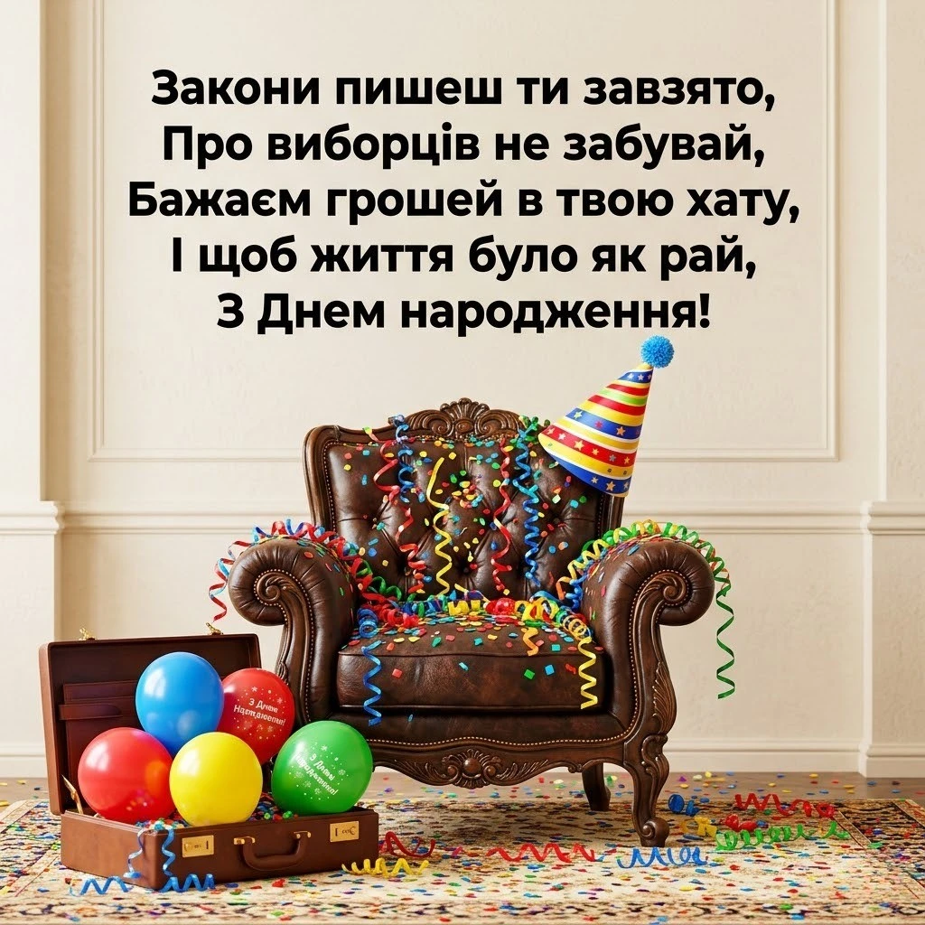 З днем народження депутата: побажання для зміцнення авторитету та волі