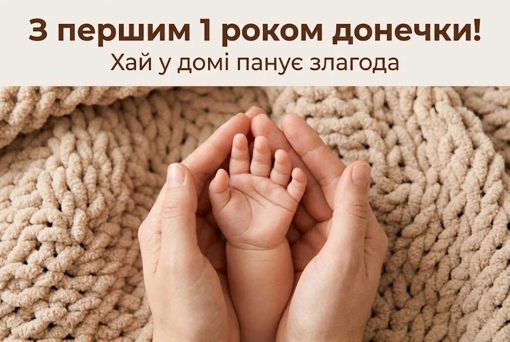 Привітання з 1 роком дівчинки: щирі слова підтримки та радості для тата і мами