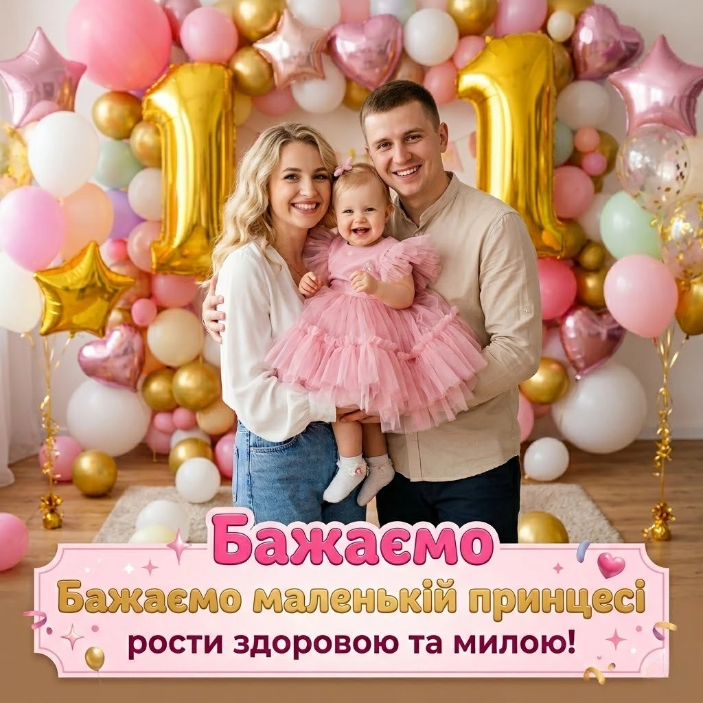 Привітання з 1 роком дівчинки: щирі слова підтримки та радості для тата і мами