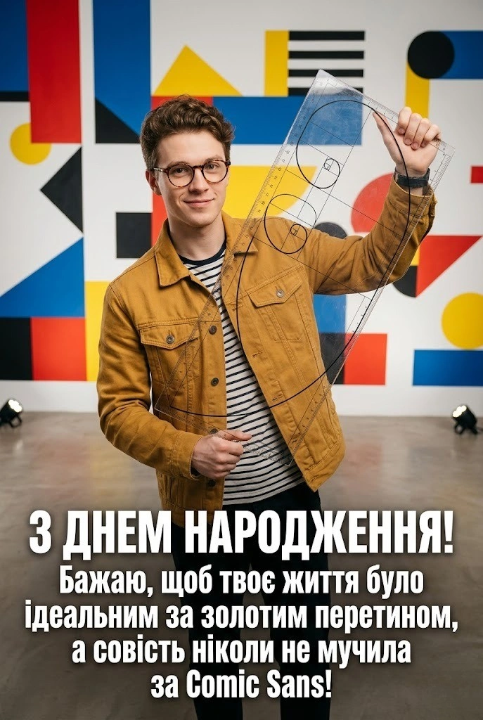 Творчі та яскраві вітання з днем народження для дизайнера