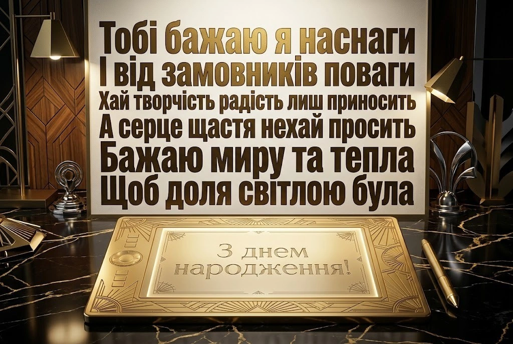 Творчі та яскраві вітання з днем народження для дизайнера