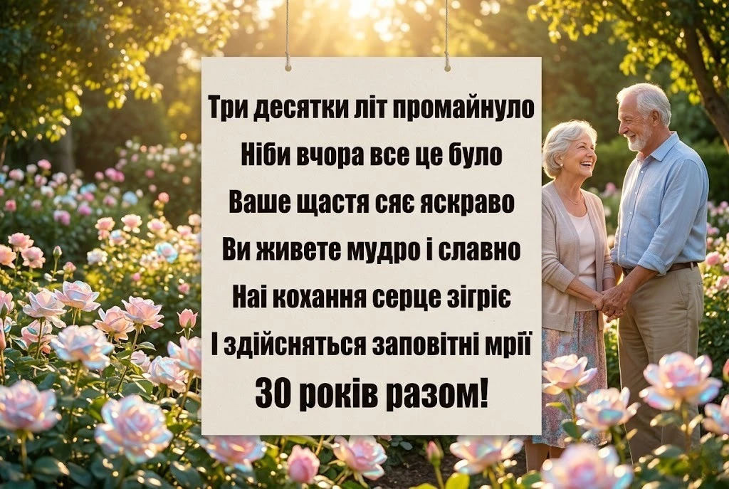 Перлове весілля: красиві поздоровлення на 30 років спільного життя