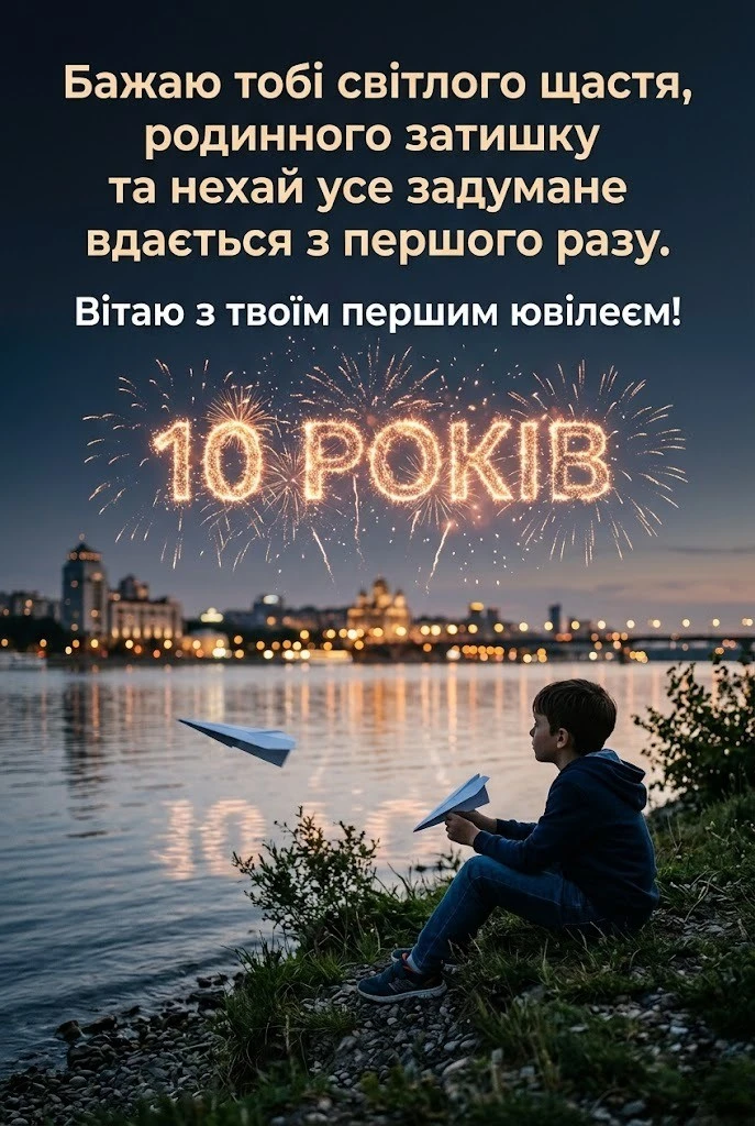10 років племіннику: найтепліші слова від тітки та дядька у день народження