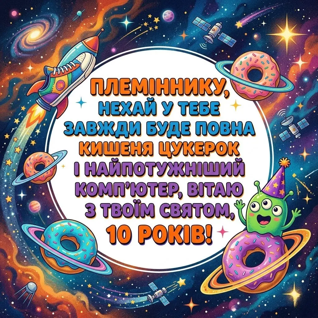 10 років племіннику: найтепліші слова від тітки та дядька у день народження