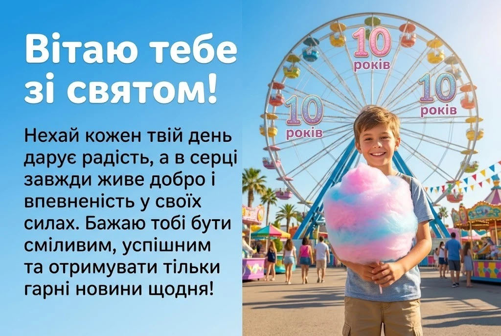 10 років племіннику: найтепліші слова від тітки та дядька у день народження