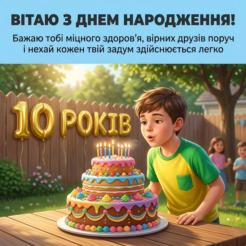 10 років племіннику: найтепліші слова від тітки та дядька у день народження