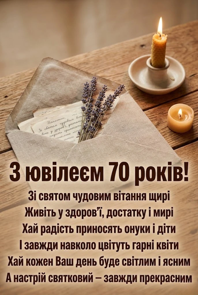 Як красиво привітати жінку з 70-річчям: добірка душевних слів