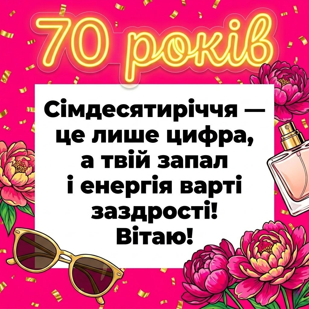 Як красиво привітати жінку з 70-річчям: добірка душевних слів