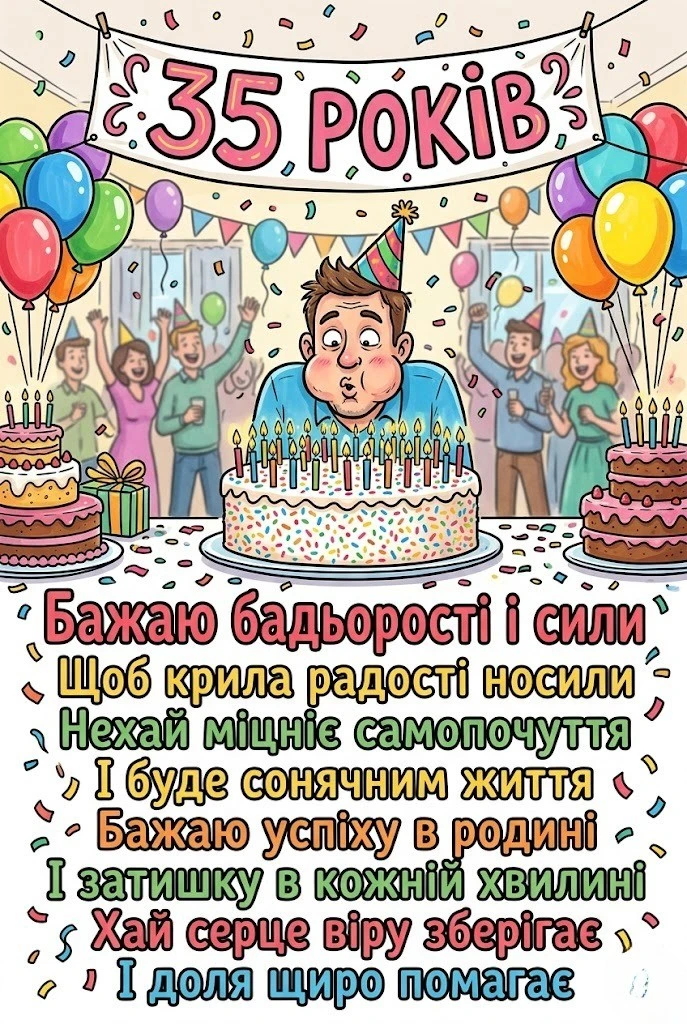 35 років — час розквіту: гарні поздоровлення з ювілеєм