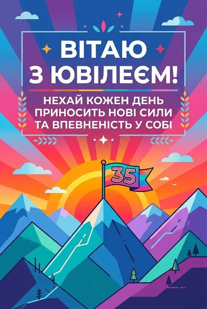 35 років — час розквіту: гарні поздоровлення з ювілеєм