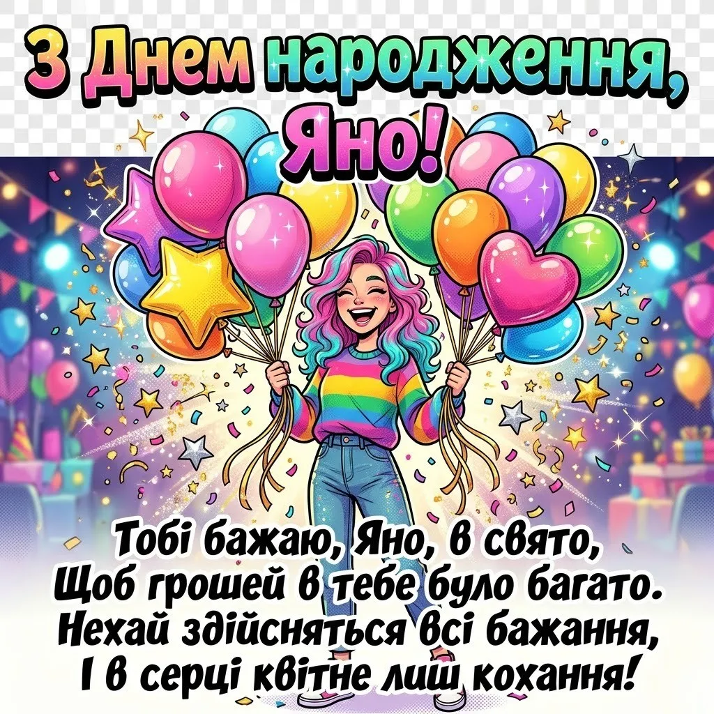 Драйвові та прикольні поздоровлення для Яни у віршах і прозі