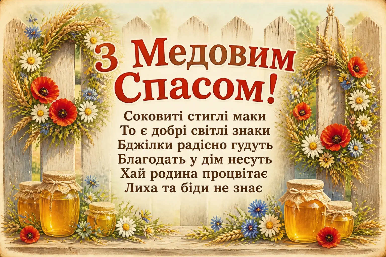 привітання з медовим спасом привітання з медовим спасом