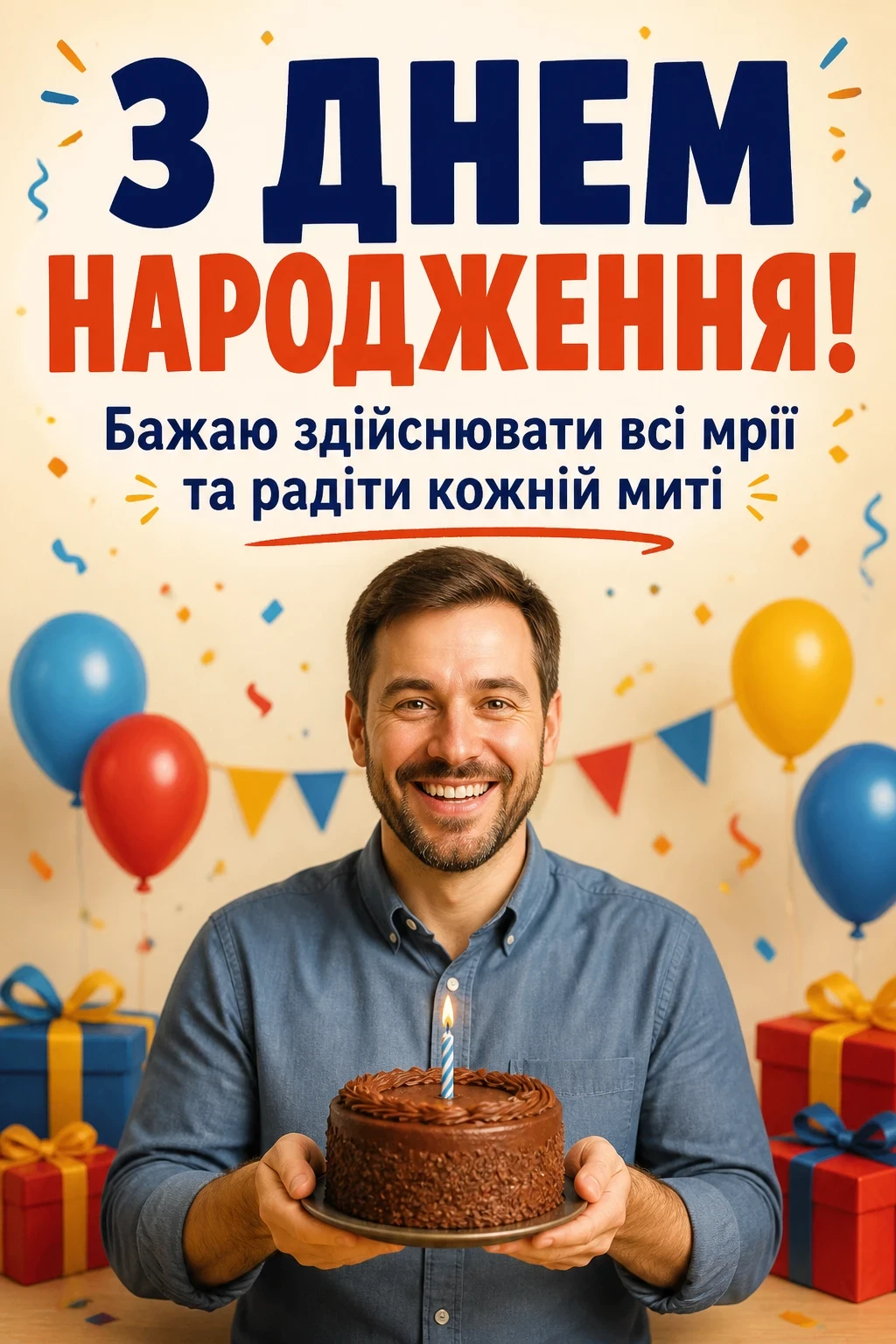 привітання з днем народження мужчині українською мовою