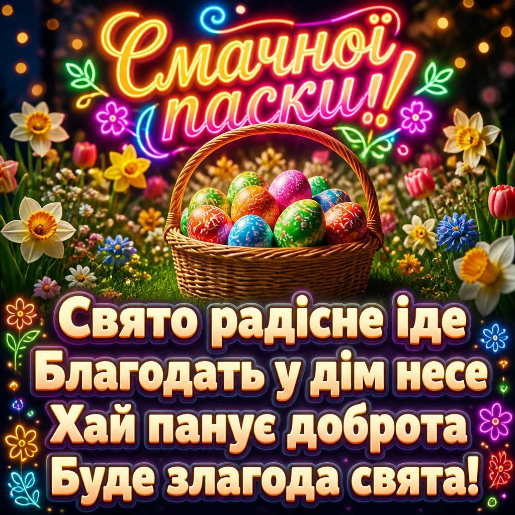смачної паски привітання