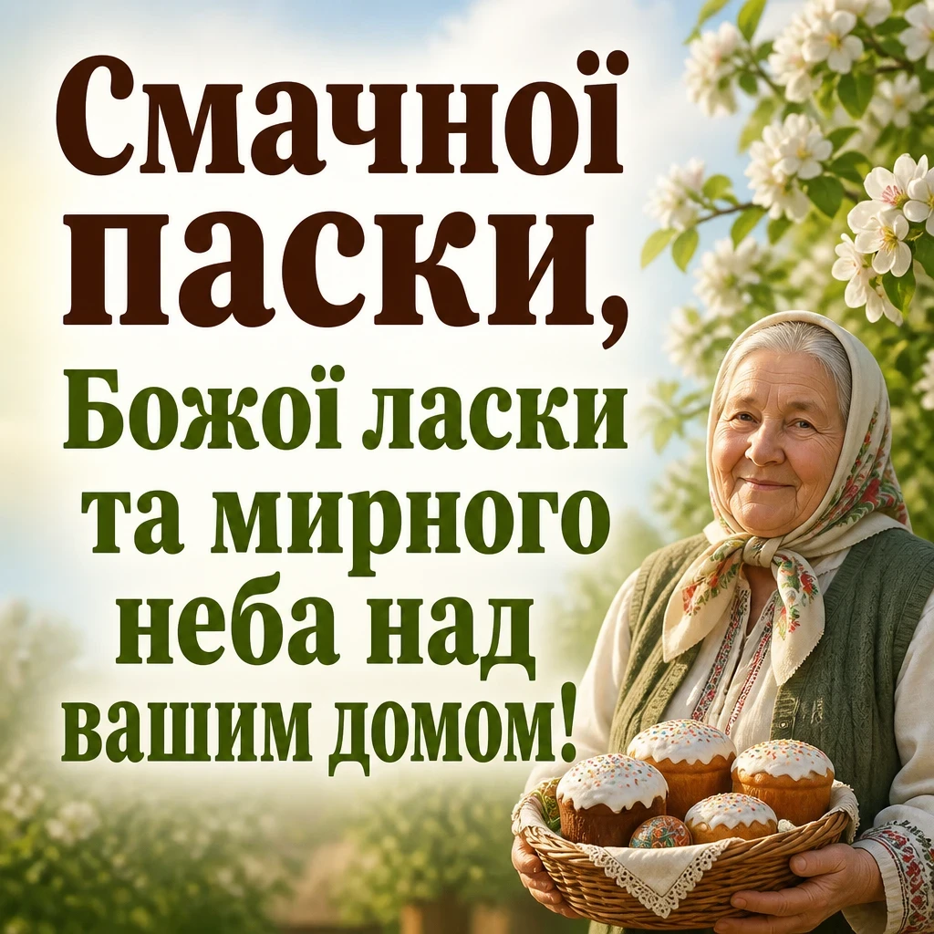 смачної паски привітання