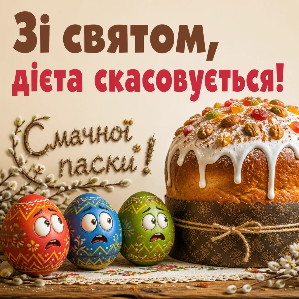 смачної паски привітання