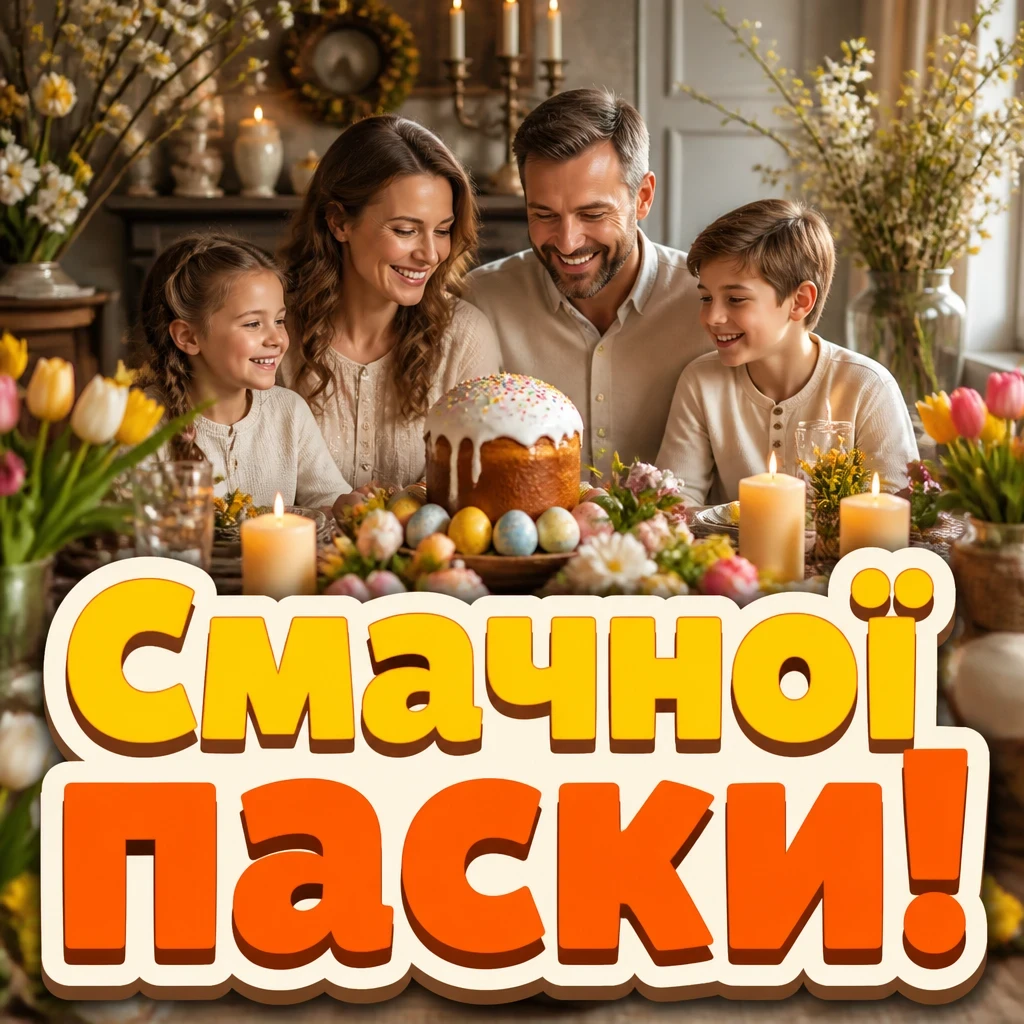 смачної паски привітання