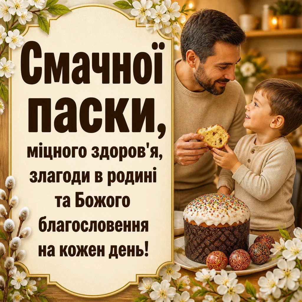 смачної паски привітання