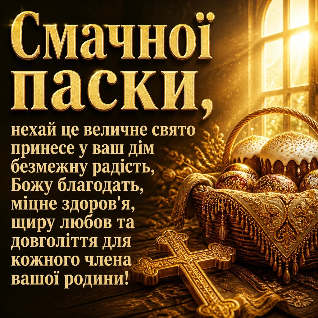 смачної паски привітання