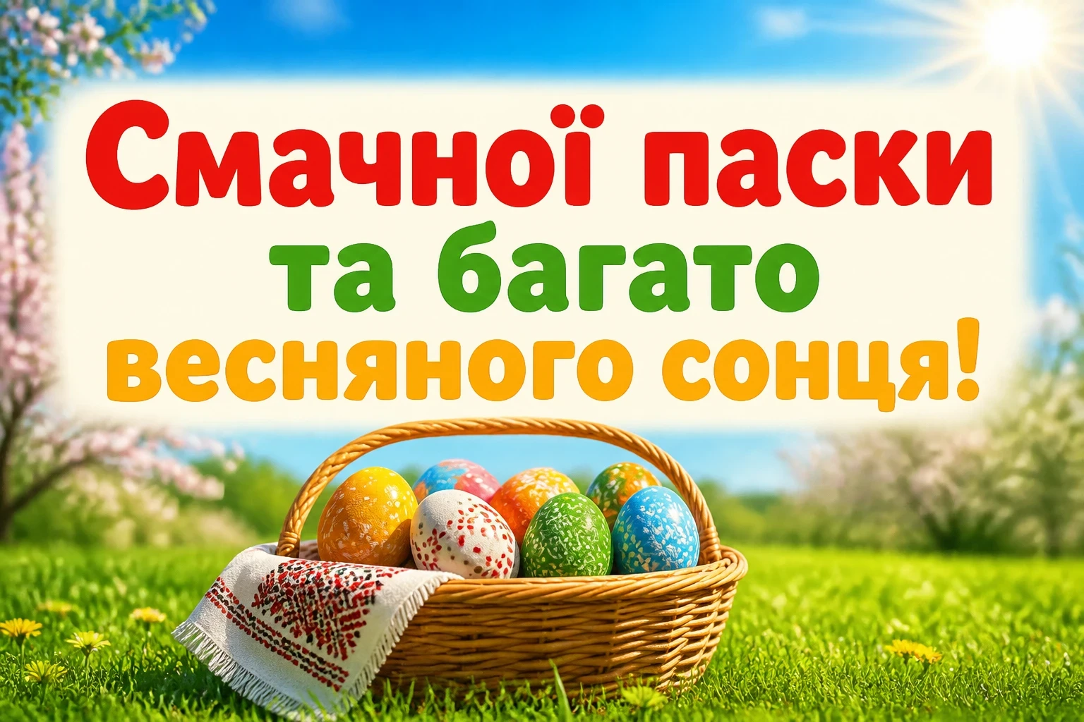 смачної паски привітання
