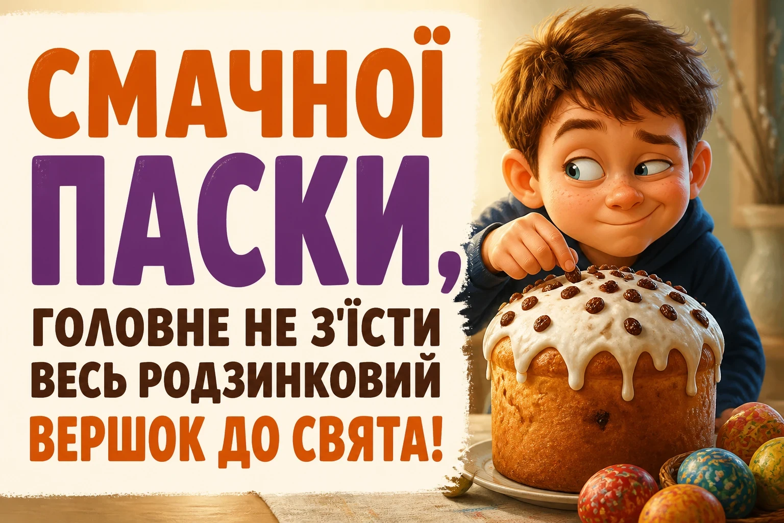 смачної паски привітання